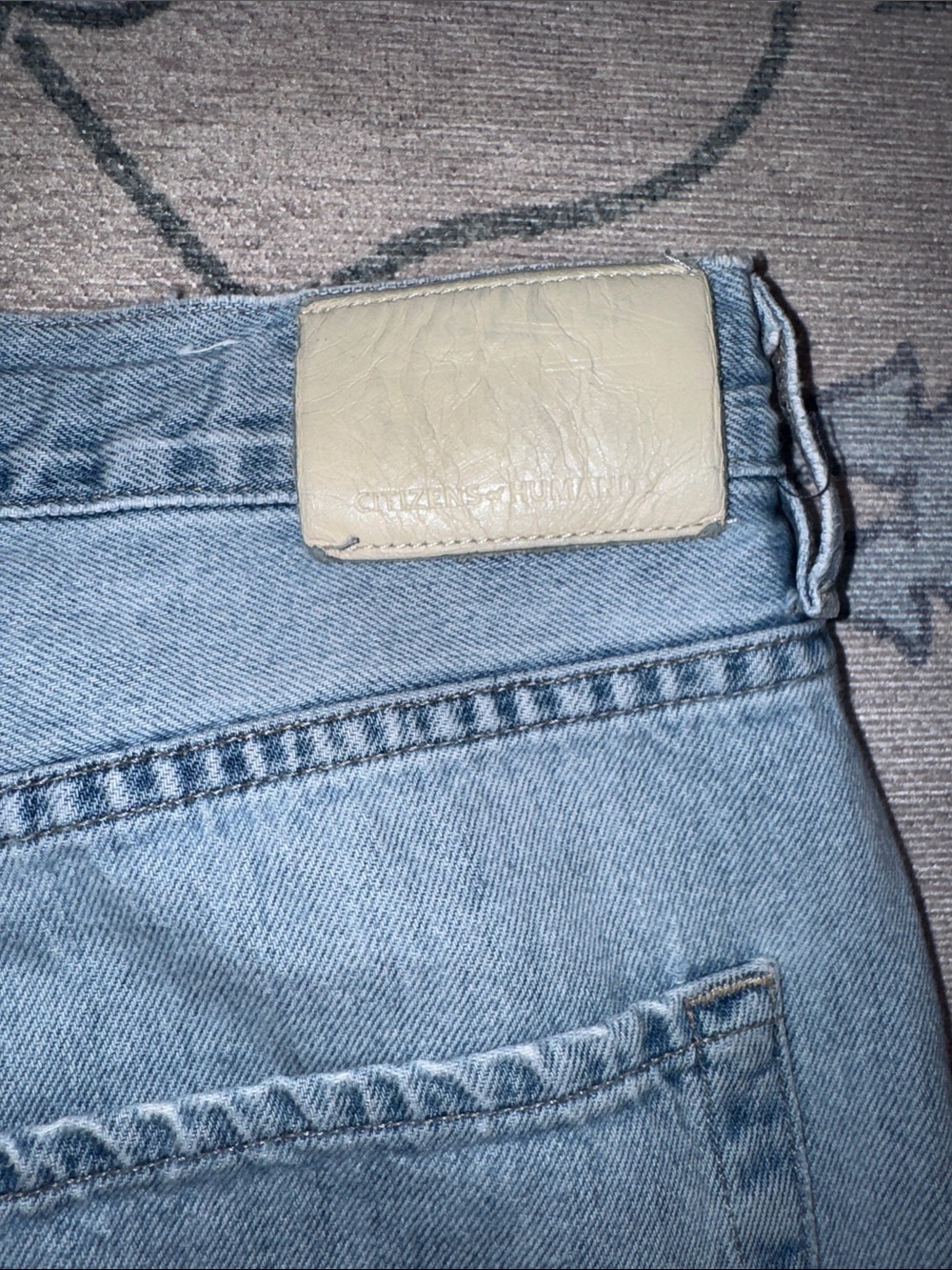 Citizens Of Humanity Brynn Drawstring Trouser Wide-leg Cropped Jeans Blue Lace - Picture 12 of 13